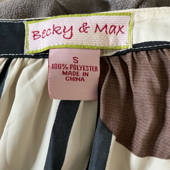 Becky & Max Black & Cream Abstract Print Dress - Picture 8 of 8